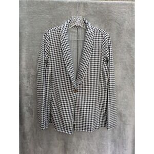 Houndstooth Blazer Women's Medium Knit Academia Office‎ Business Casual